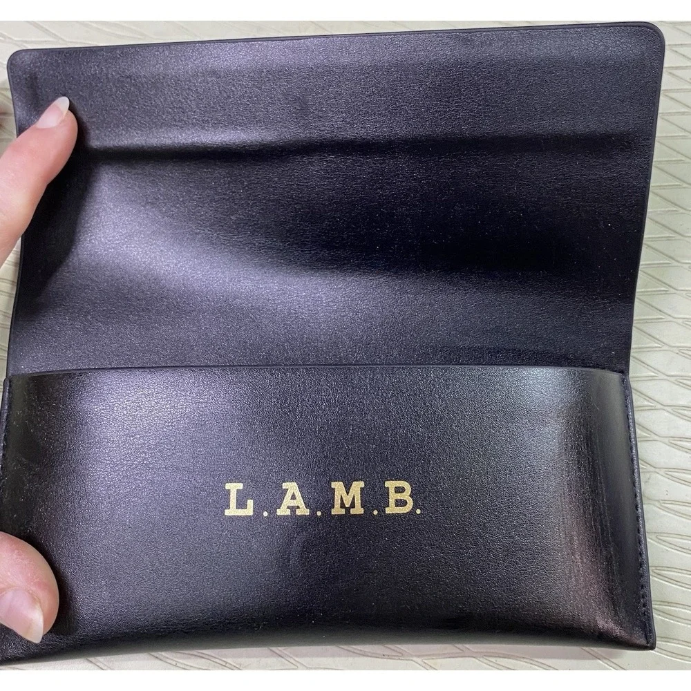 L.A.M.B. Magnetic Black Eyeglass Sunglasses Case Semi-Hard‎ Leather 7.5x3x1